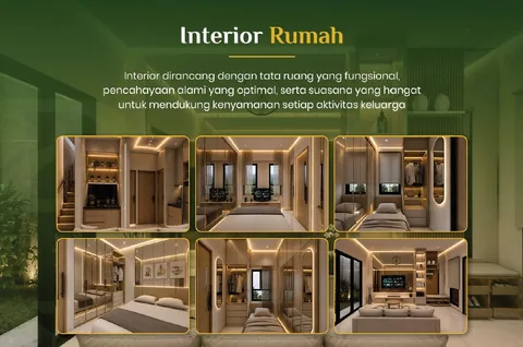Lembar berisi enam sudut ruang dalam: dapur, kamar utama, lemari pakaian, dan ruang keluarga